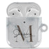 Monogram Personalized White Marble AirPods Case